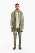 Long jacket in printed cotton with pockets